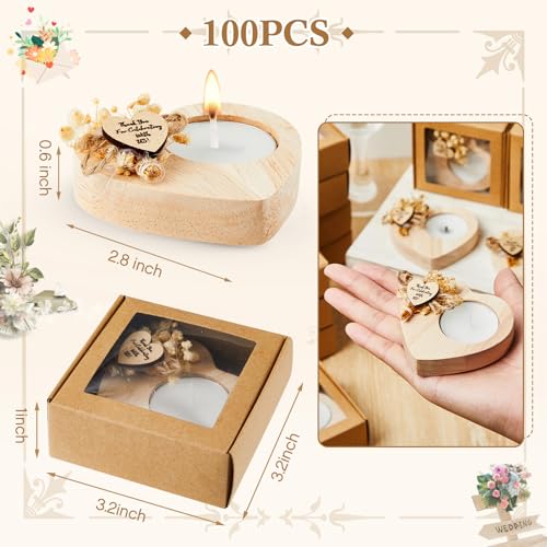 Rustic Wedding Candle Favors for Guests - 100 Pack