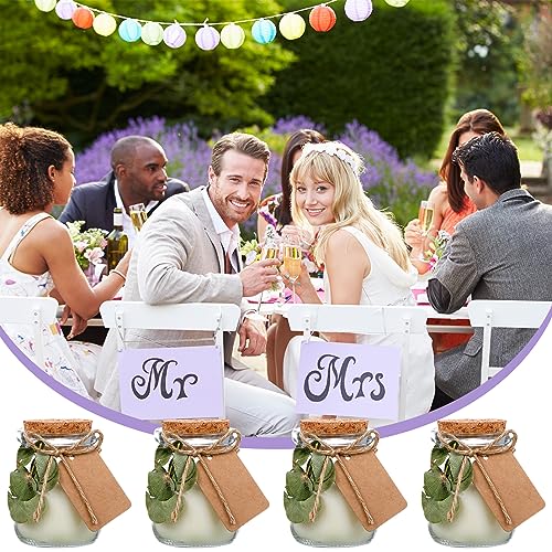 50 Wedding Guest Favor Candles in Green Leaves