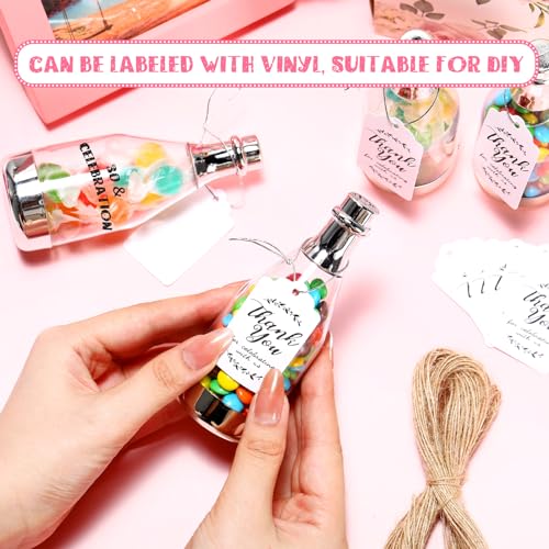 60 Pcs Silver Mini Champagne Bottle Favor Set