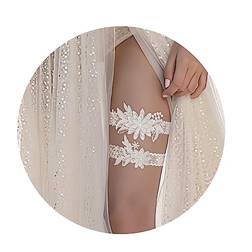 White Lace Bridal Garter Set - 2 Pieces