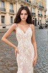 V-Neck Lace Beaded Wedding Dress for Brides