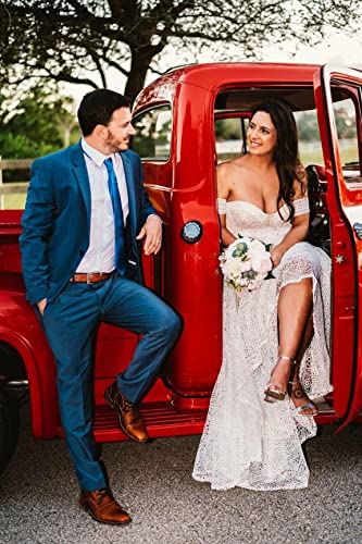 Bohemian Mermaid Wedding Dress with Detachable Sleeves