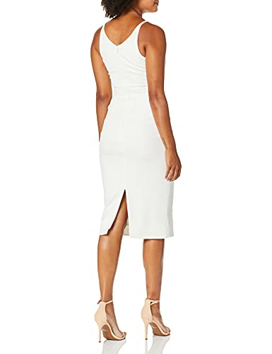 Off White Sleeveless Midi Sheath Dress