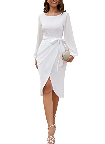 Petite Elegant V-Back White Wedding Guest Dress