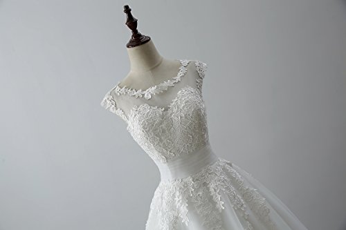 Elegant Vintage Sheer Lace Wedding Dress for Brides