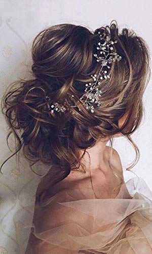 Bridal Rose Gold Pearl and Crystal Hair Vine