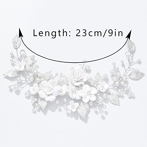 Pearl and Rhinestone Bridal Hair Vine Accessory