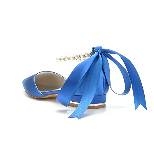 Ivory Pearl Satin Wedding Ankle Strap Flats