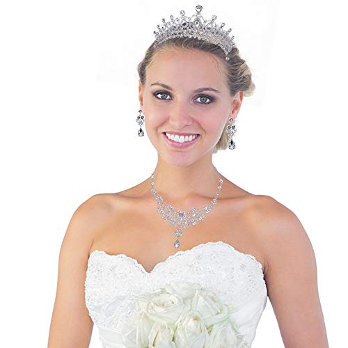 Luxury Bridal Jewelry Set with Tiara and Earrings