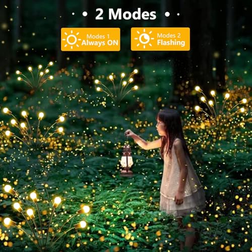 6-Pack Warm White Solar Firefly Garden Lights