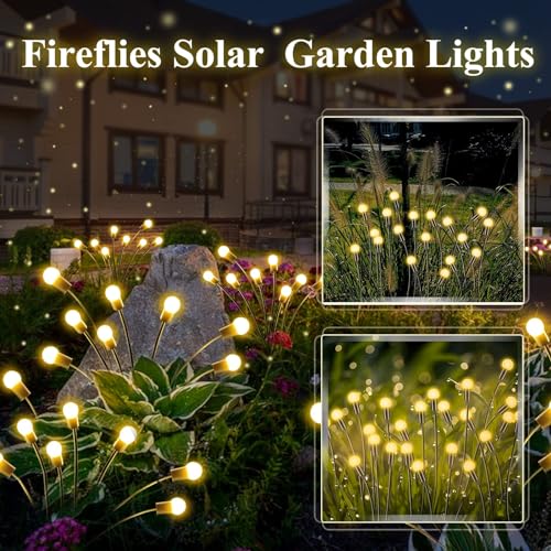 6-Pack Warm White Solar Firefly Garden Lights