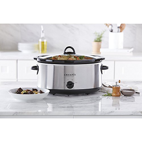 Crock-Pot 7-Quart Manual Slow Cooker, Stainless Steel