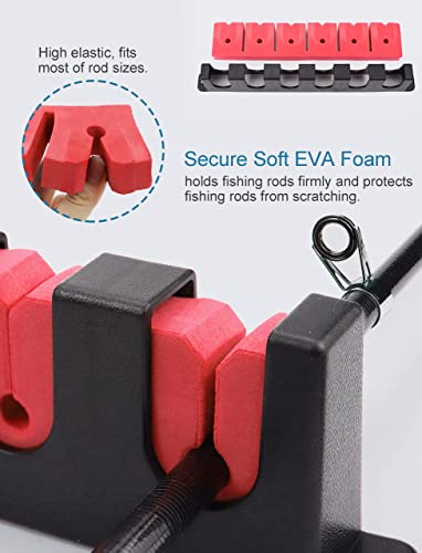 Ducurt Wall-Mounted Fishing Rod Rack for 6 Rods