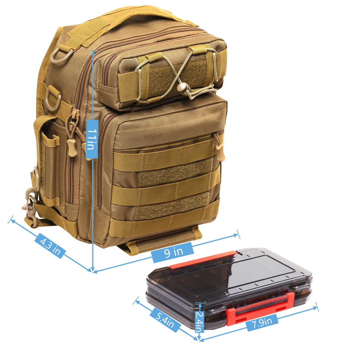 Compact Fishing Tackle Bag with Rod Holder