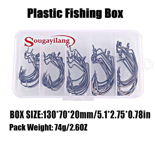 Sougayilang Carbon Steel Fishing Hooks with Box