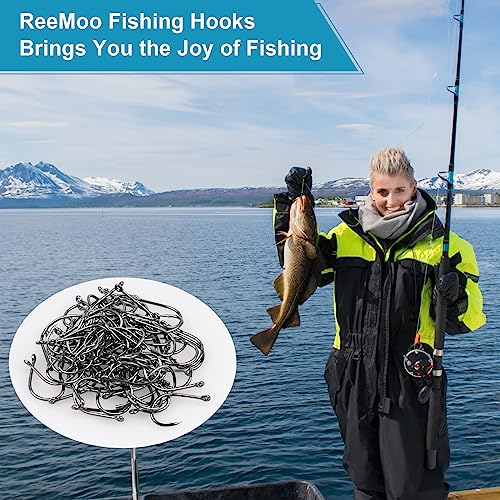 Reemoo 500 PCS Strong Sharp Fishing Hooks