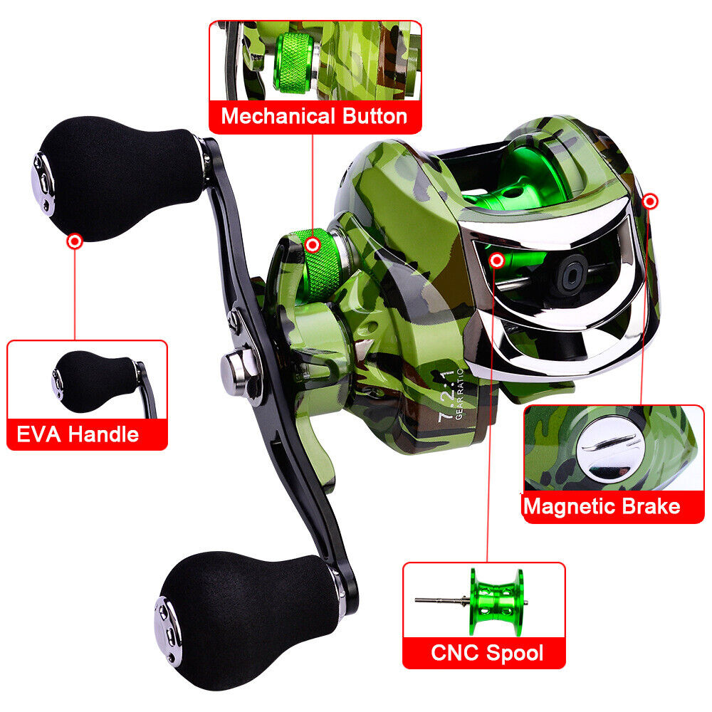 Baitcasting Fishing Reel Right Hand 7.2:1