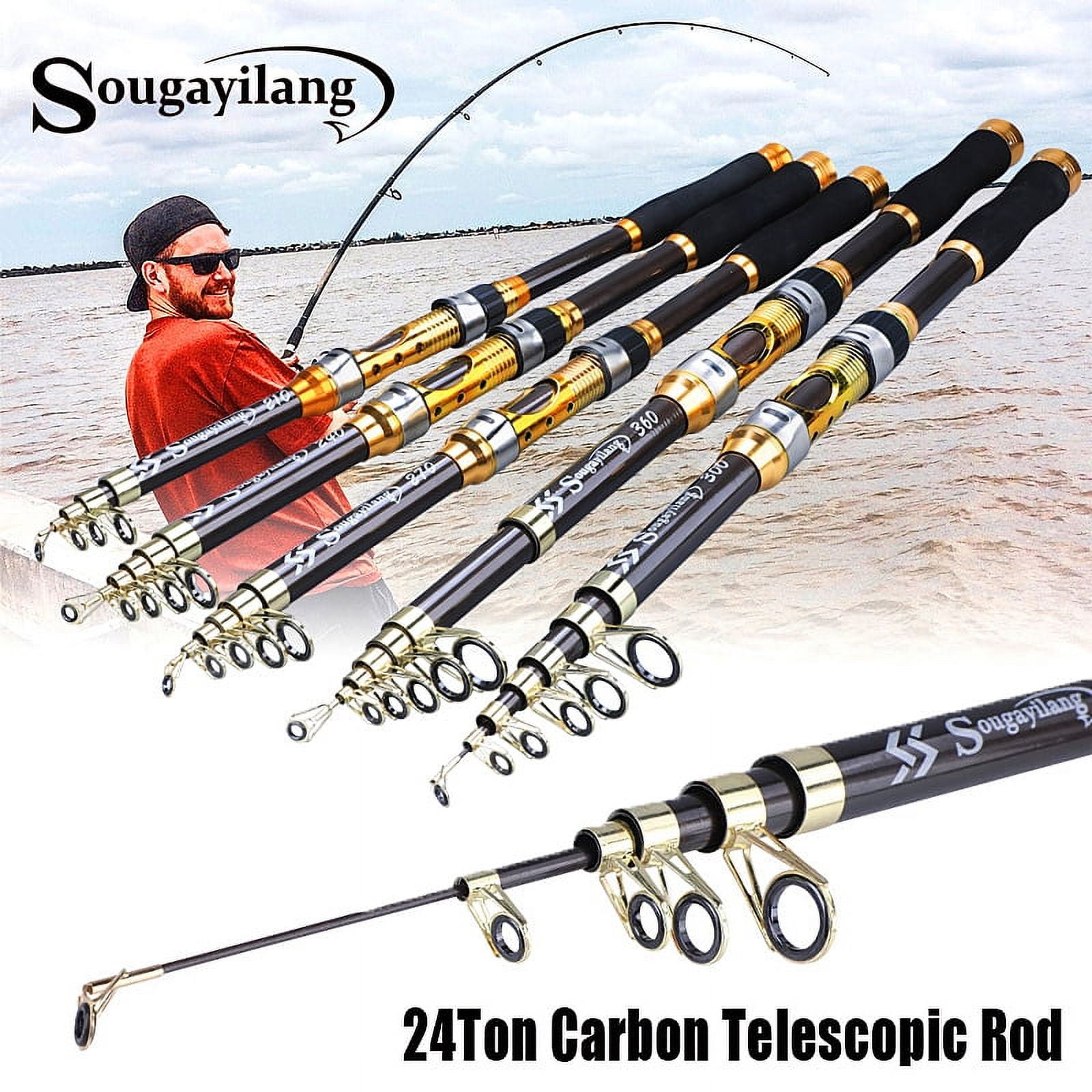 Sougayilang Telescopic Spinning Carbon Fiber Fishing Pole