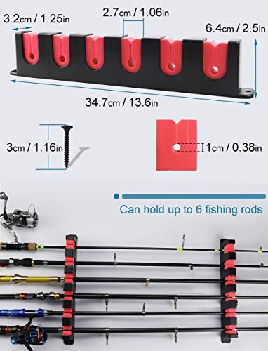 Ducurt Wall-mounted Fishing Rod Rack - 6-Rod Storage