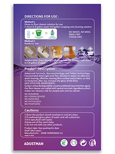 Biodegradable Lavender Floor Cleaner Sheets - 60 Count
