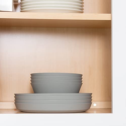 Stackable 10-Inch Wheat Straw Plates - Reusable Set