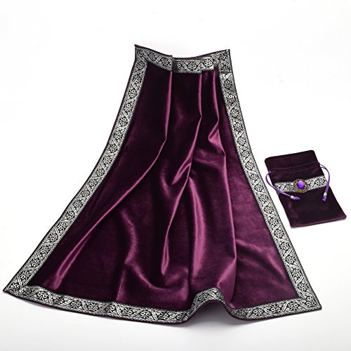 Wicca Tarot Cloth with Pointed Tool - Violet