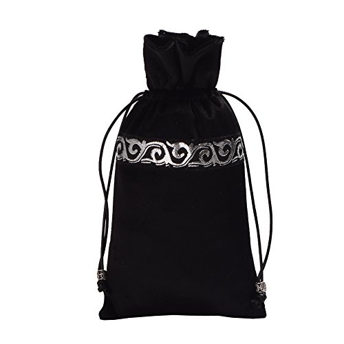 Black Tarot Pouch with Drawstring Closure