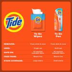 Tide To Go Instant Stain Remover Wipes, 20 Count
