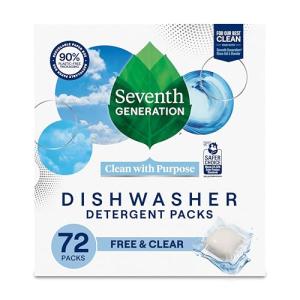 Seventh Generation Free & Clear Dishwasher Packs (72)