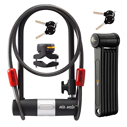 Via Velo 2 Electric Bike Lock Set, Heavy-Duty