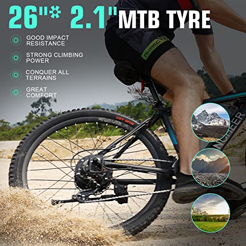 ANCHEER 500W Electric Mountain Bike with 21 Speeds