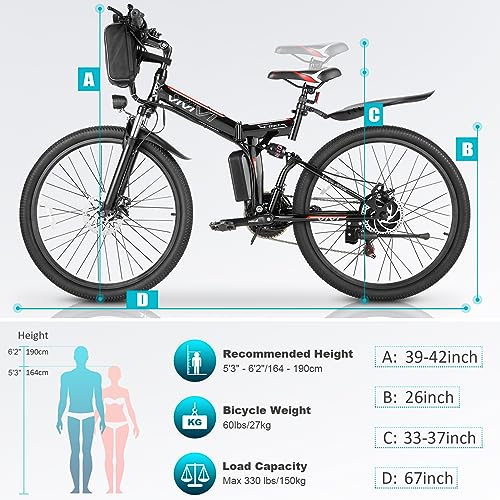VIVI Folding Electric Mountain Bike for Adults