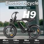 LAGADS H9 750W Electric Bicycle 20" Fat Tire Ebike Hydraulic Brake 48V 15Ah