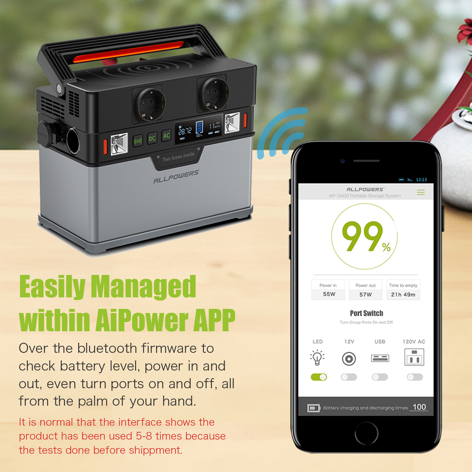 ALLPOWERS 300W Portable Pure Sine Wave Power Station