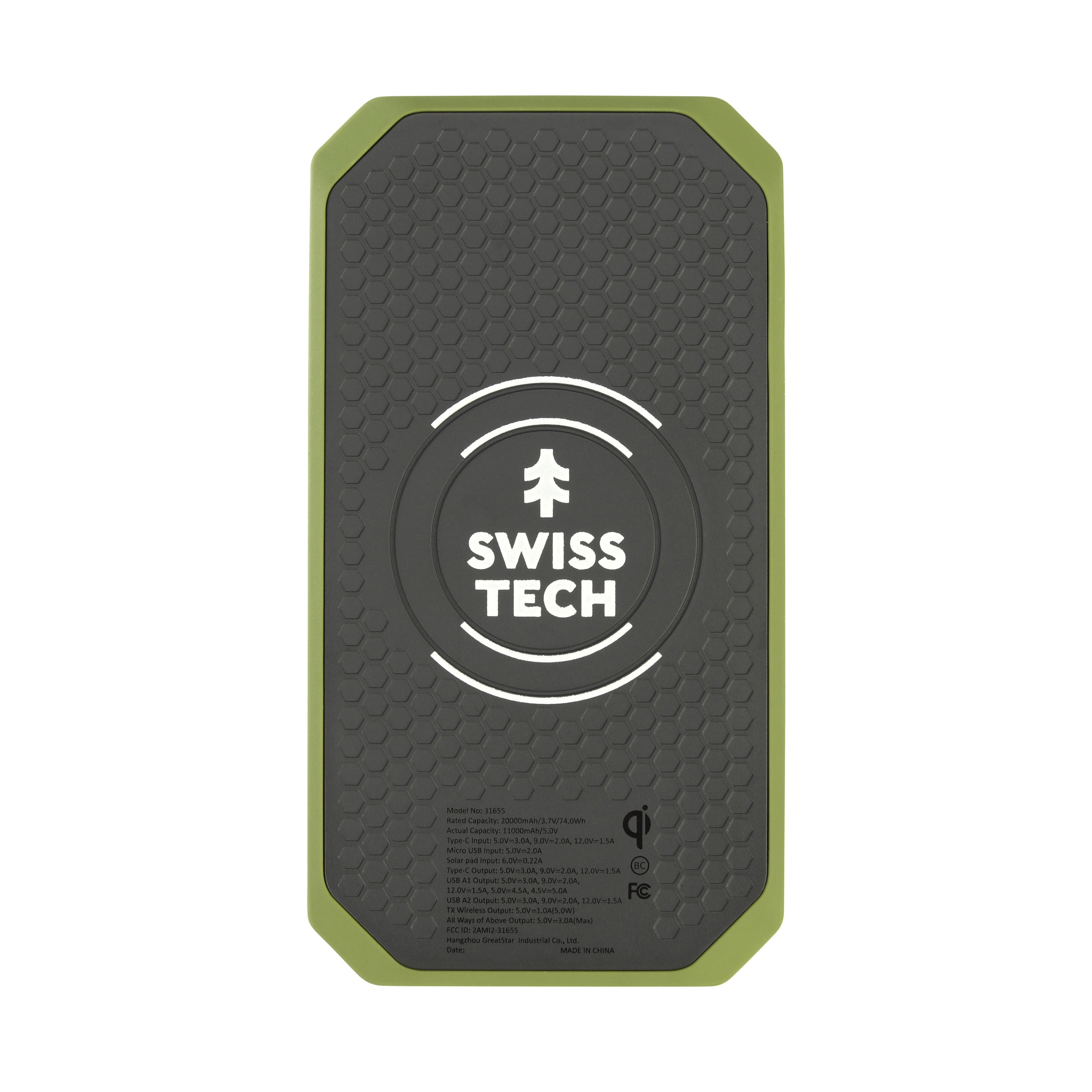 Swiss Tech 20k mAh Solar Power Bank & Charger