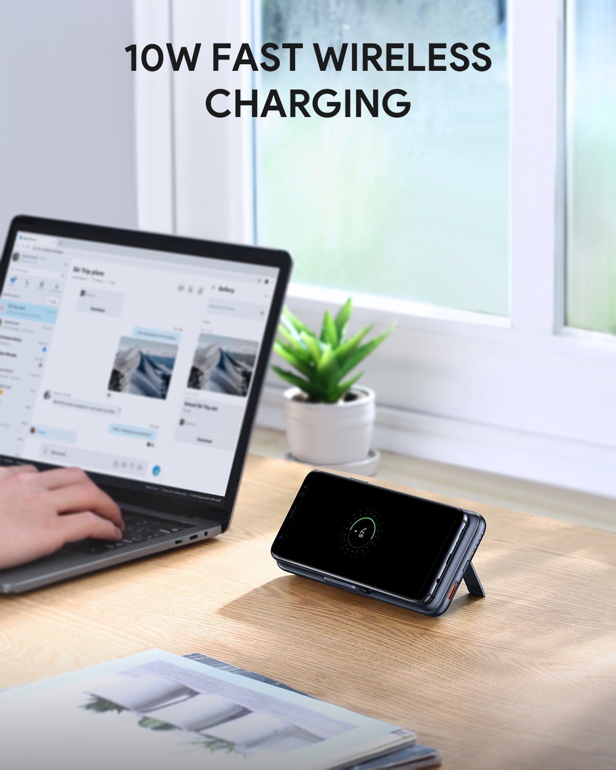 AUKEY 10000mAh Power Bank with Wireless Charger
