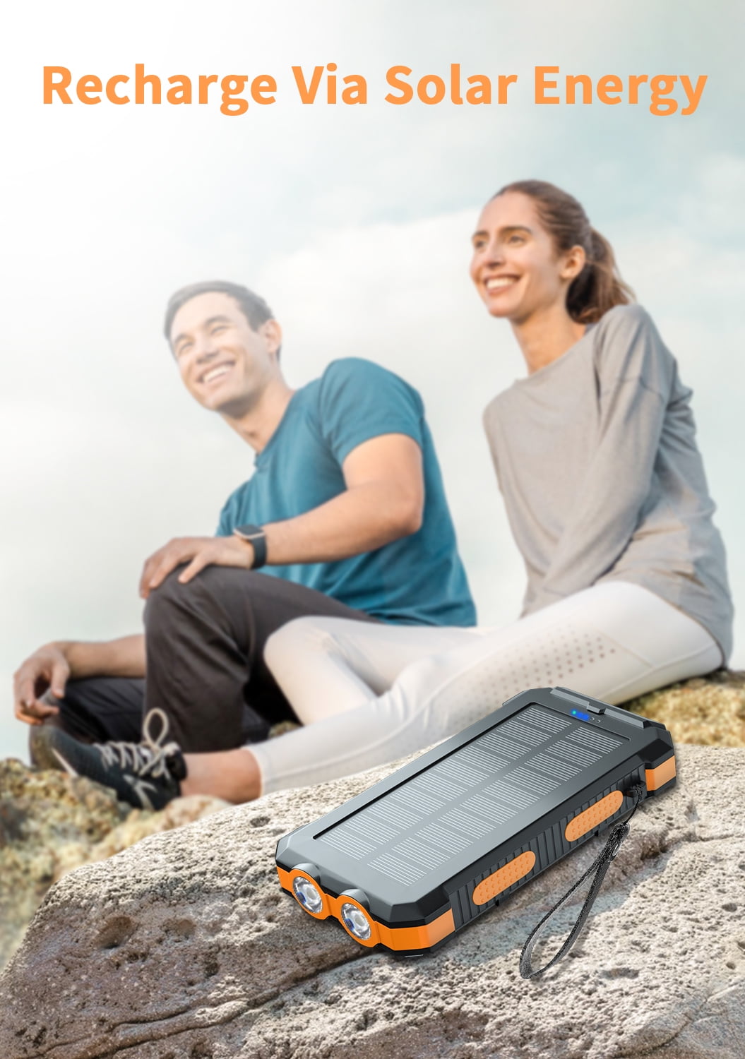 Durecopow 30000mAh Solar Power Bank for Phones