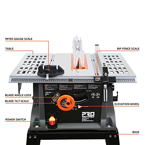 Prostormer 10 Inch Multifunction Table Saw with Stand
