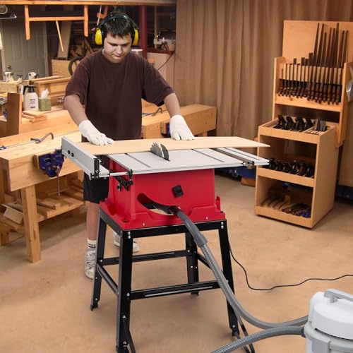 10-Inch Table Saw with Stand and Push Stick