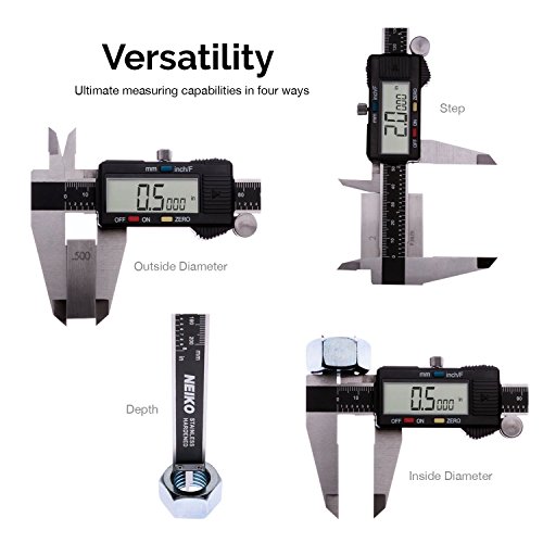 Neiko Digital Caliper with Extra Large LCD Screen