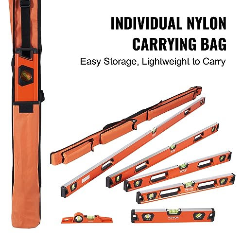 VEVOR Magnetic Torpedo Level Set with Bubble Vials