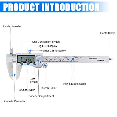Digital Vernier Caliper Measuring Tool in Steel