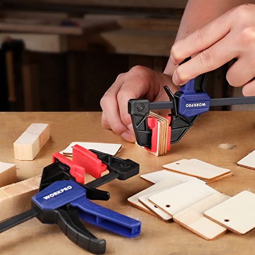 WORKPRO 6" Mini One-Handed Woodworking Clamps - 2PC