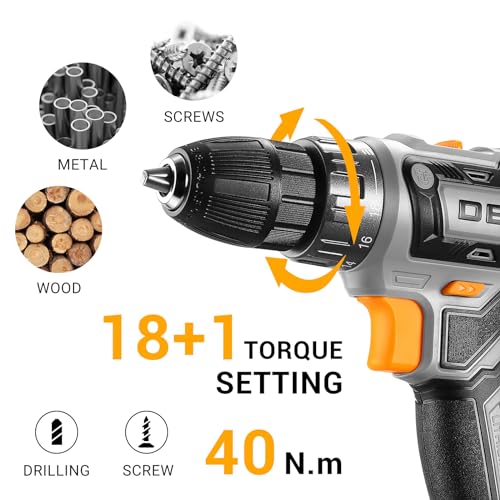 DEKO PRO 20V Cordless Drill Set with Battery