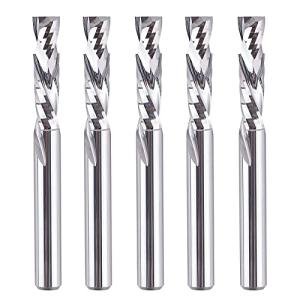5-Pack 6.35mm Carbide Spiral Router Bits