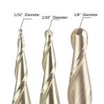 SpeTool 3-Piece Carbide Ball Nose Router Bits