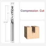 SpeTool 5PCS Compression Router Bit Set, 3/16