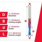 Amana Tool 1/4" Carbide Spiral Plunge Router Bit