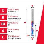 Amana Tool Spektra CNC Mortise Router Bit 1/4