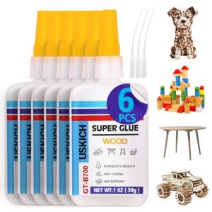 Clear Super Glue for Woodwork - 6 x 1 fl oz